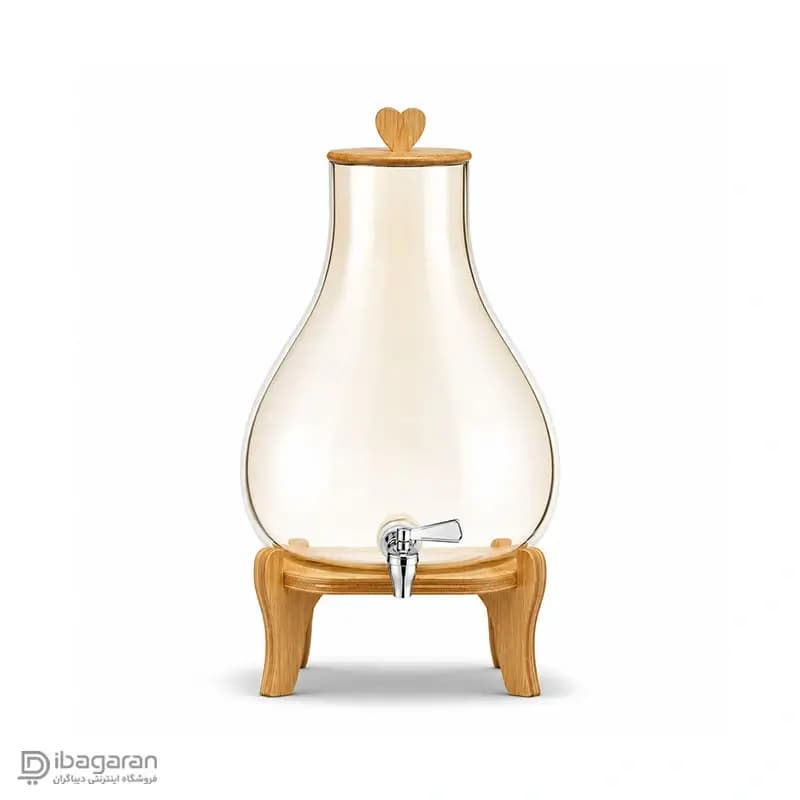 کلمن شیشه ای پایه چوبی ایلیا — تصویر ۴