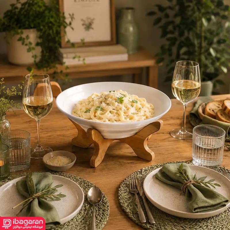پاستا خوری پایه چوبی لاویز کارولین