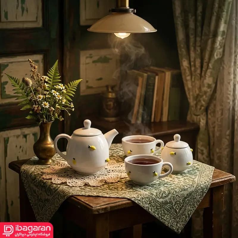 ست چای خوری سرامیکی 2 نفره طرح لیمو