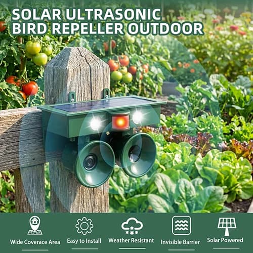دستگاه دفع پرندگان و حیوانات خورشیدی Solar Outdoor Pest Repeller — تصویر ۸