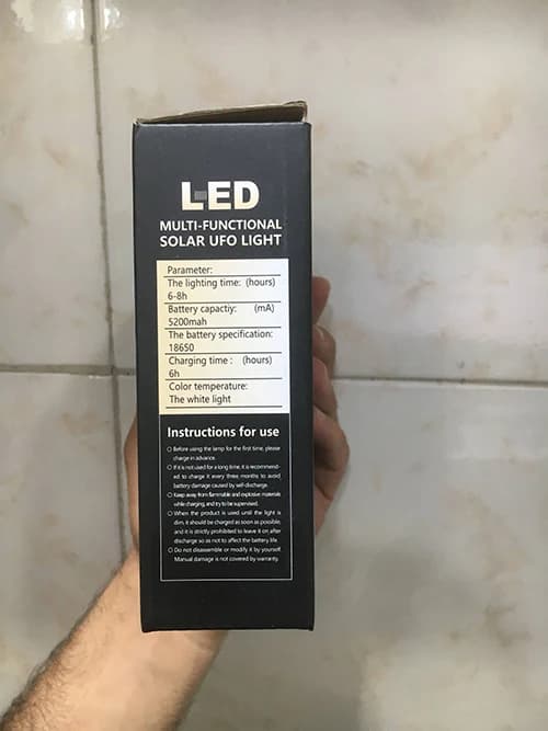 چراغ شارژی خورشیدی 500 وات N-LIGHT K100 — تصویر ۴