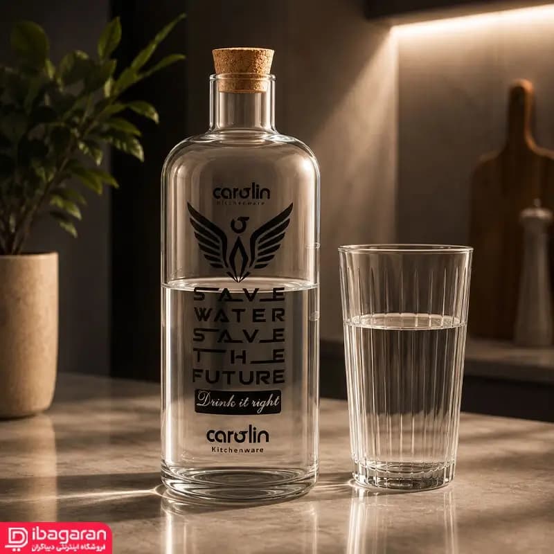 بطری آب شیشه ای کارولین مدل آیدا 324 — تصویر ۶
