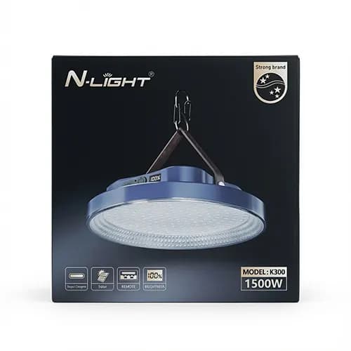 چراغ شارژی خورشیدی 1500 وات N-LIGHT مدل K300