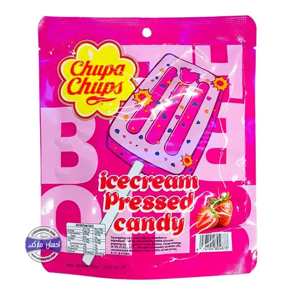بسته 10 عددی بستنی خشک چوپاچوپس طعم توت فرنگی — تصویر ۲
