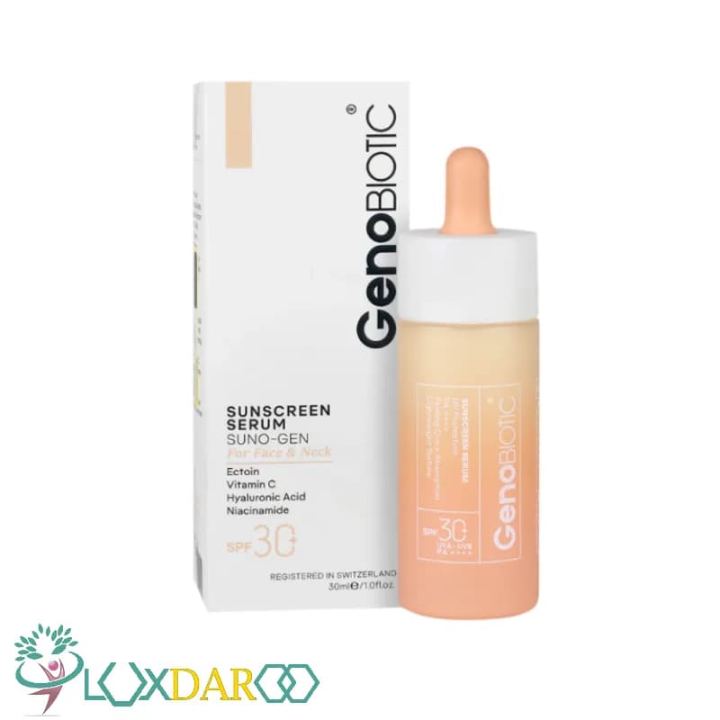 سرم ضد آفتاب صورت و گردن ژنوبایوتیک SPF30 — تصویر ۹