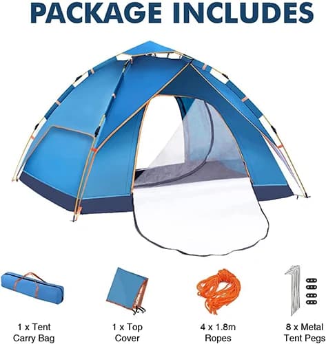 چادر مسافرتی اتوماتیک 4 نفره سایبانشو مدل TENT4P — تصویر ۲