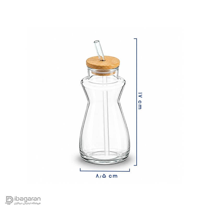 لیوان اسموتی درب دار با نی شیشه ای نوشا مدل 631 — تصویر ۲