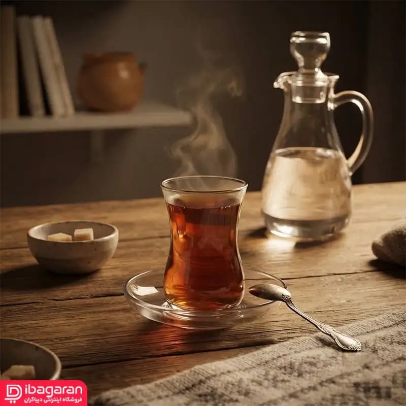 استکان نعلبکی بلور 6 عددی پاشاباغچه مدل آسکدار 97177 — تصویر ۶