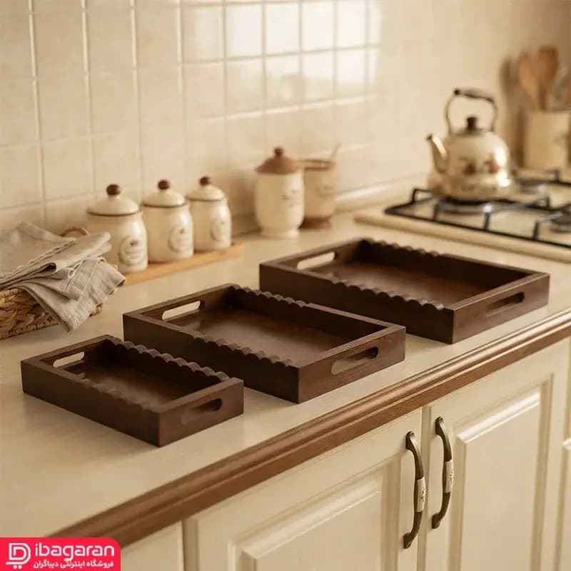 سینی چوبی نیمه دالبری ایندو وود