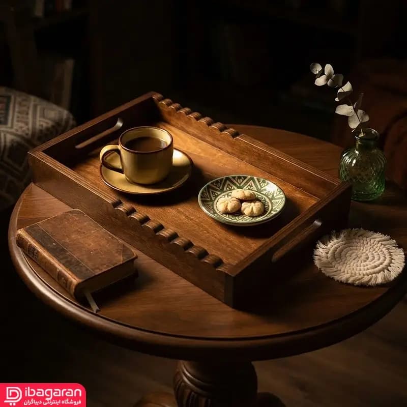 سینی چوبی نیمه دالبری ایندو وود — تصویر ۸