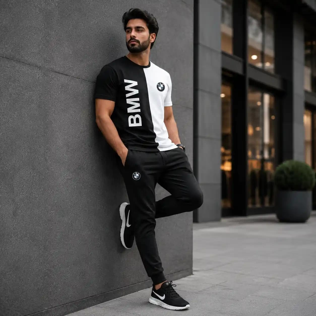 پکیج ست تیشرت شلوار bmw مردانه مدل Noman کفش ورزشی مدل Pavlo — تصویر ۳