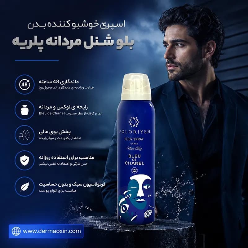 اسپری خوشبو کننده بدن مردانه پلریه مدل Bleu De Chanel — تصویر ۴