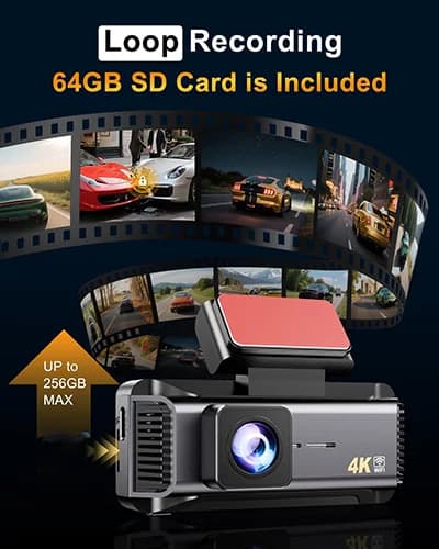 دوربین ثبت وقایع خودرو 2 لنزه 4K وای فای دار wifi مدل Dash Cam L36 DVR — تصویر ۶