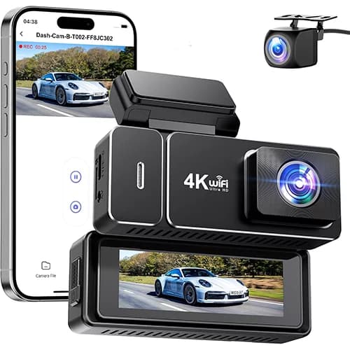 دوربین ثبت وقایع خودرو 2 لنزه 4K وای‌ فای‌ دار wifi مدل Dash Cam L39 DVR