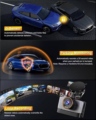 دوربین ثبت وقایع خودرو جلو و عقب 4K وای فای‌ دار مدل Dash Cam L33 DVR — تصویر ۷