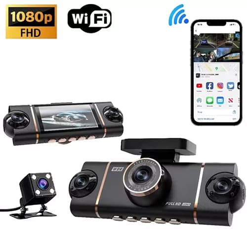 دوربین ثبت وقایع 4 لنزه وای فای دار WiFi بلک باکس مدل Vehicle Blackbox DVR — تصویر ۲