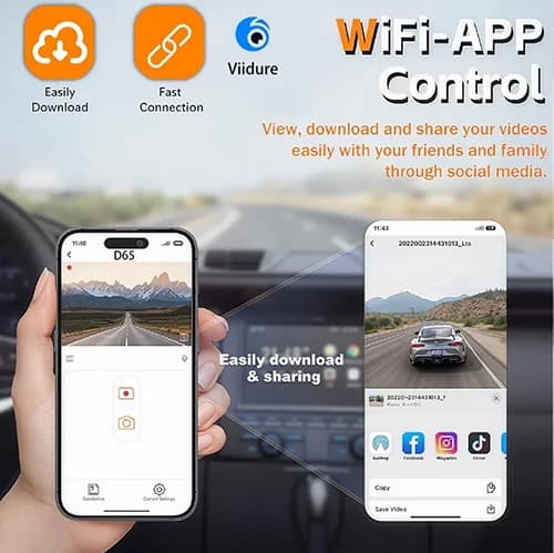 دوربین ثبت وقایع 4 لنزه وای فای دار WiFi بلک باکس مدل Vehicle Blackbox DVR — تصویر ۸