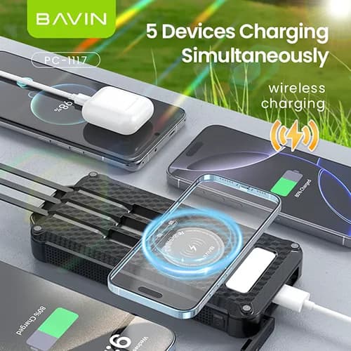 پاور بانک خورشیدی باوین ظرفیت 10000 میلیآمپر مدل BAVIN Y-PC1117 — تصویر ۸