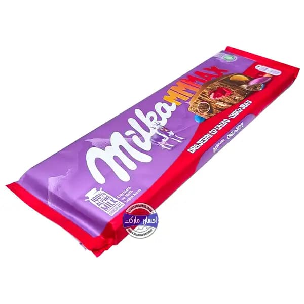 تابلت بزرگ شکلات میلکا ام مکس چند لایه ژله ای با مغز اسمارتیز 250 گرم — تصویر ۲