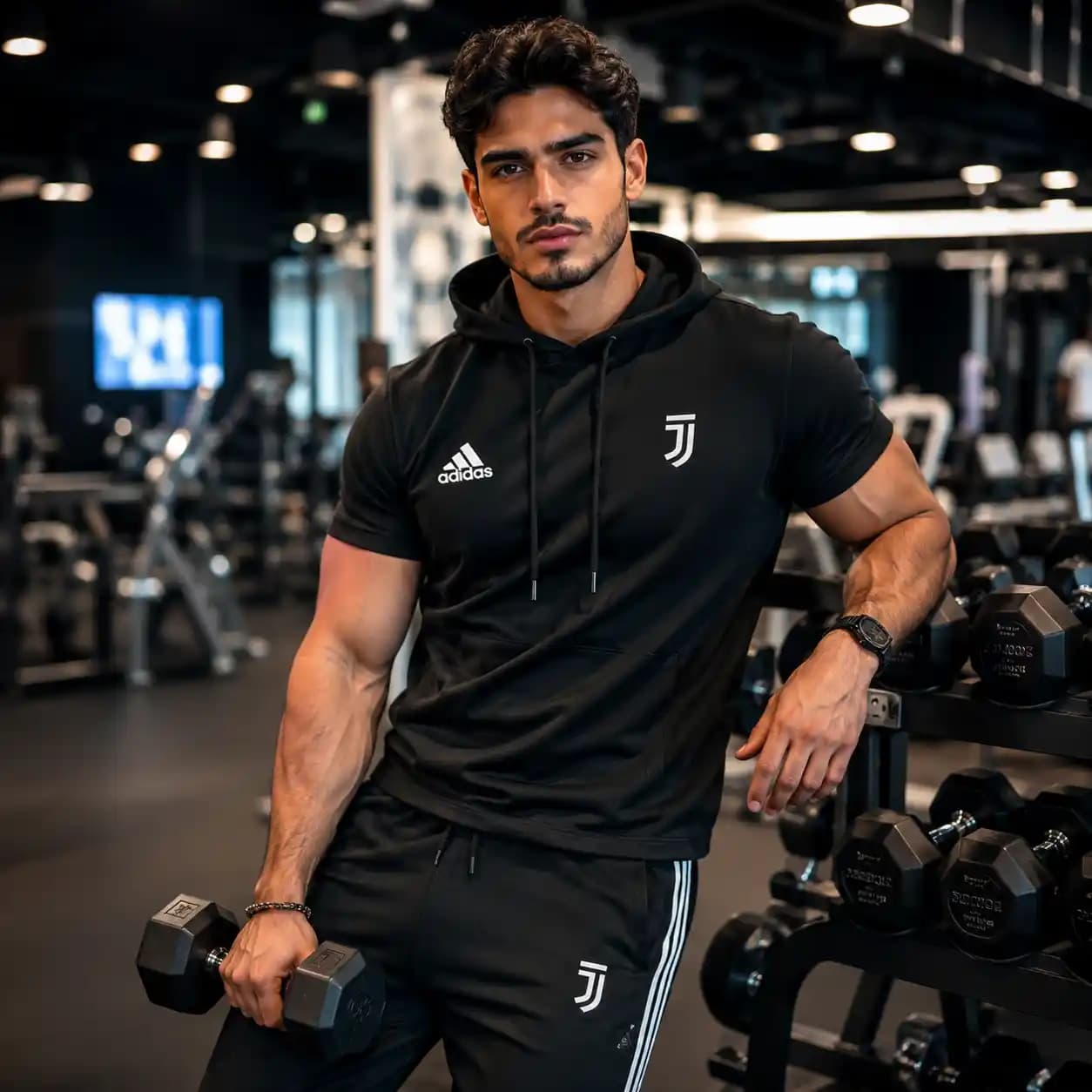 ست تیشرت کلاهدار و شلوار مردانه مدل Juventus-مشکی — تصویر ۷