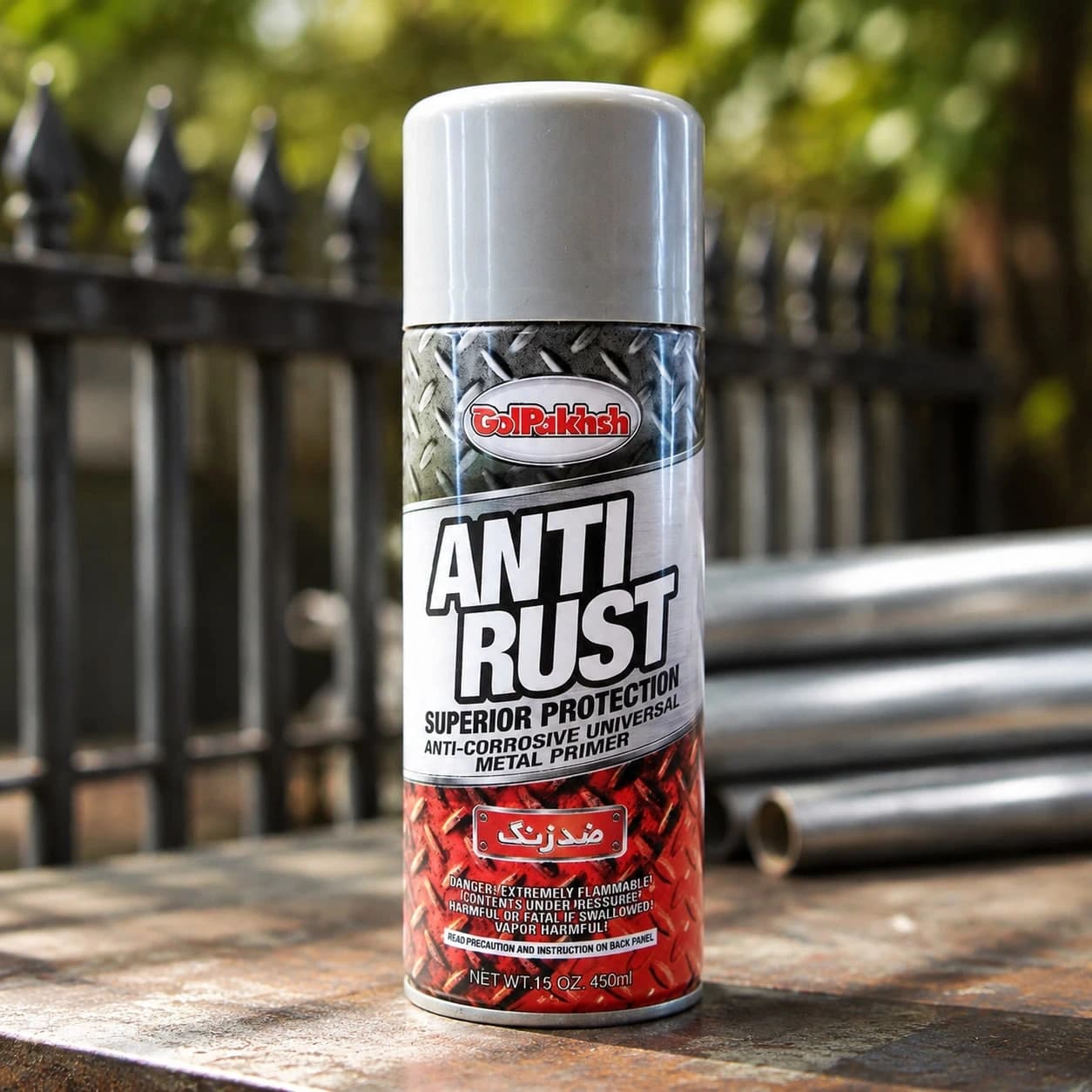 اسپری ضد زنگ مدل ANTI RUST حجم 450 میلی لیتر-طوسی — تصویر ۲