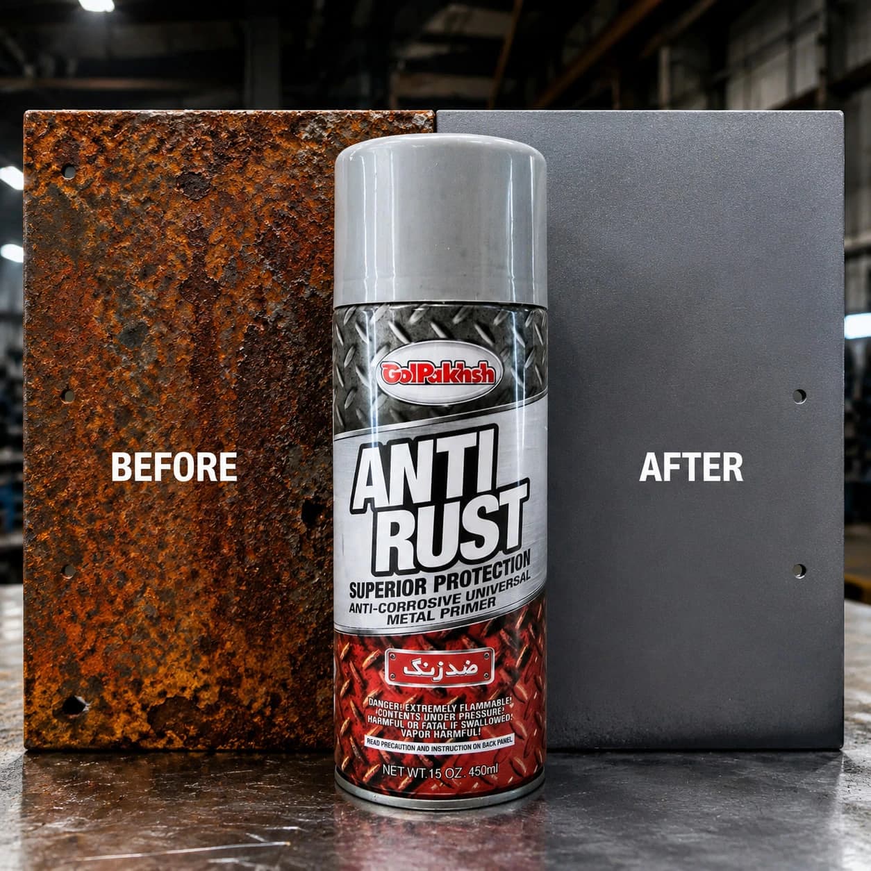 اسپری ضد زنگ مدل ANTI RUST حجم 450 میلی لیتر-طوسی — تصویر ۳
