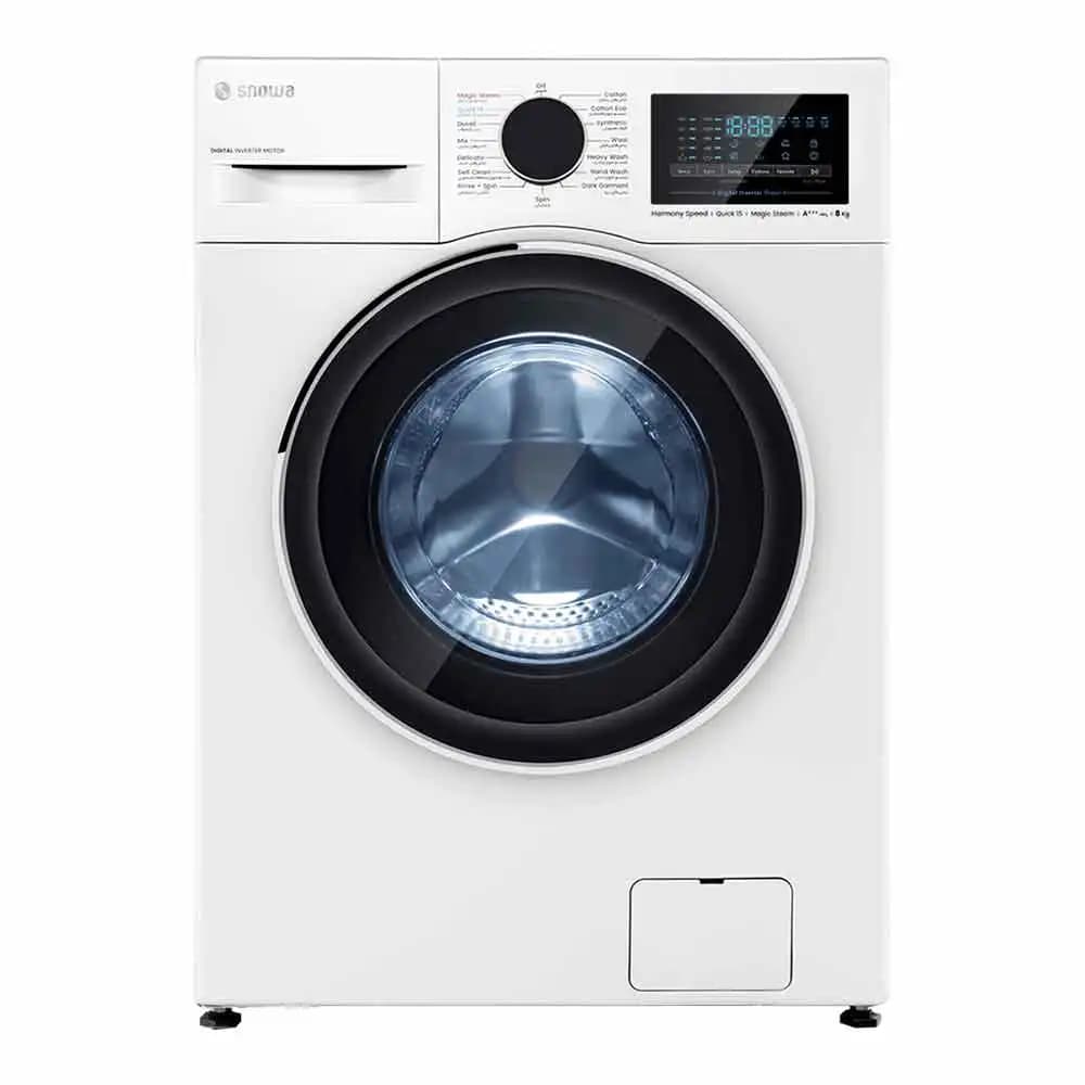 ماشین لباسشویی اسنوا مدل SWM-B80 ظرفیت 8 کیلوگرم با موتور Q-BLDC، بخارشوی — تصویر ۲