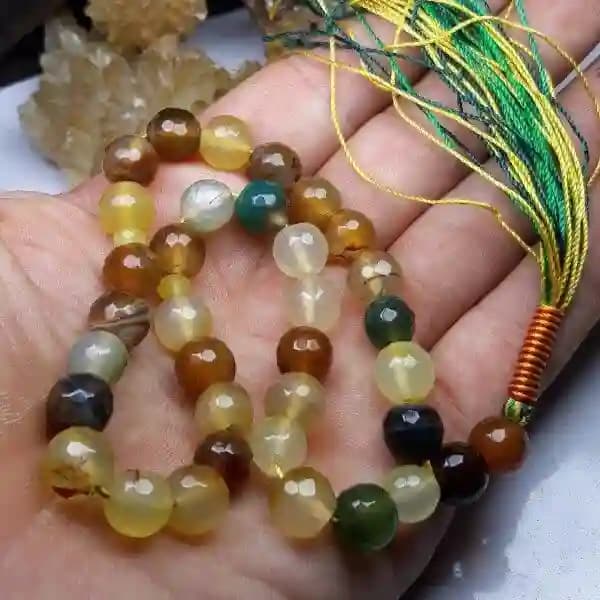 تسبیح 33 دانه عقیق ماداگاسکار کد 1474 — تصویر ۲