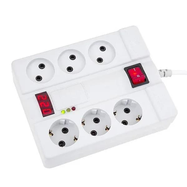 چندراهی برق و محافظ پارت الکتریک 6 خانه با کابل 5 متری کد PE2160 اصلی — تصویر ۳