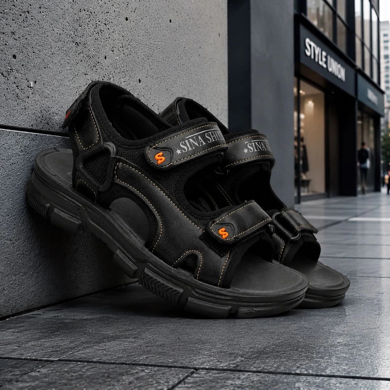 کفش صندل مردانه تابستانی مدل Sina Shoes -مشکی — تصویر ۵
