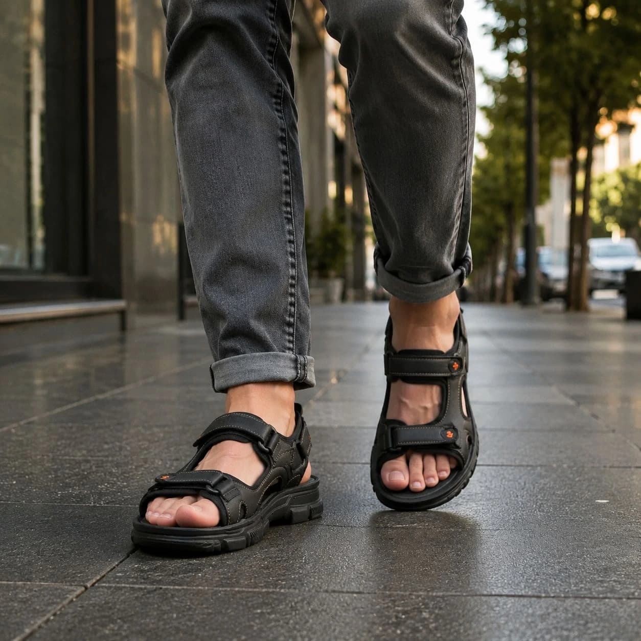 کفش صندل مردانه تابستانی مدل Sina Shoes -مشکی — تصویر ۶