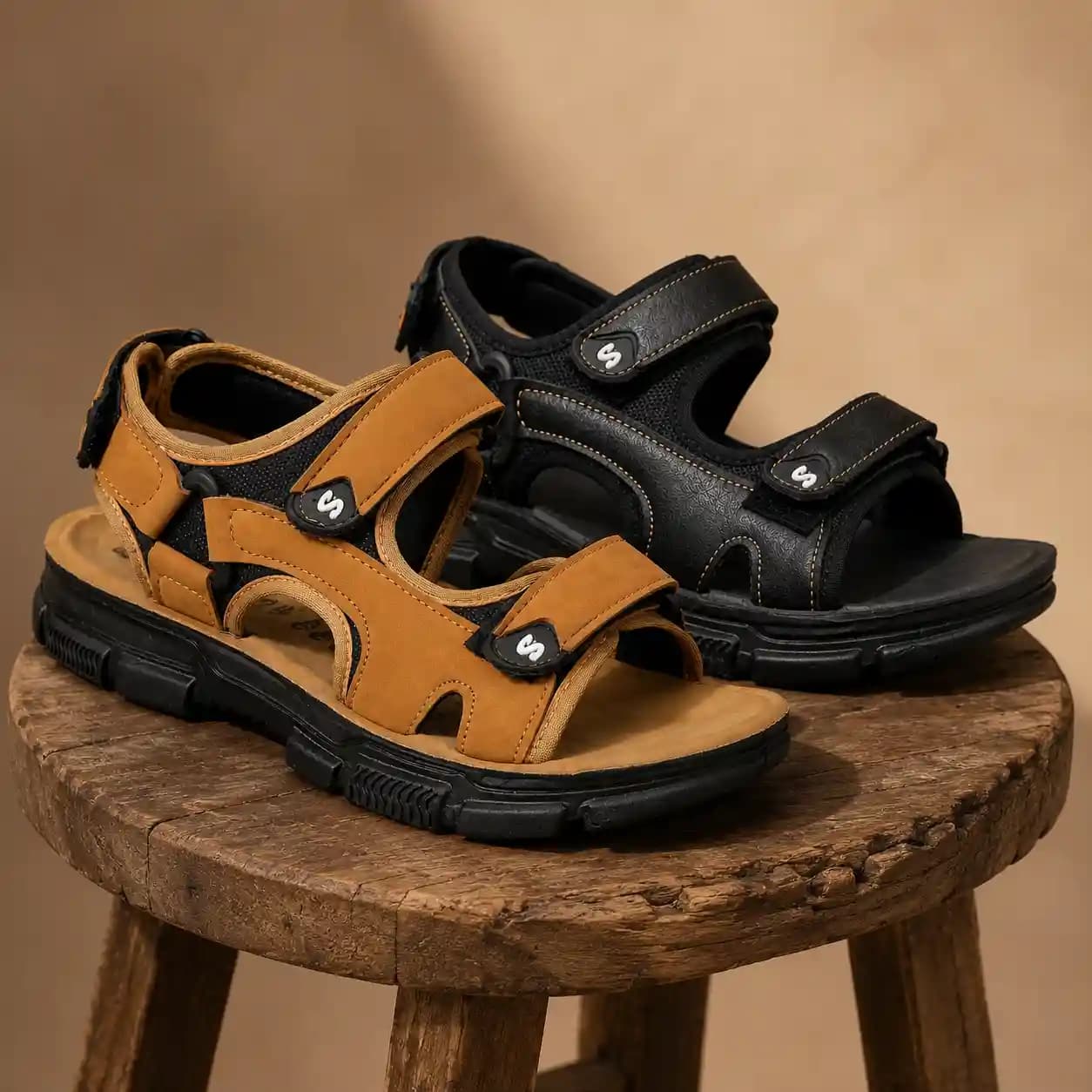 کفش صندل مردانه تابستانی مدل Sina Shoes -مشکی — تصویر ۲