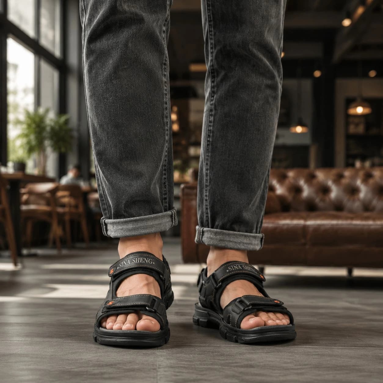کفش صندل مردانه تابستانی مدل Sina Shoes -مشکی — تصویر ۳