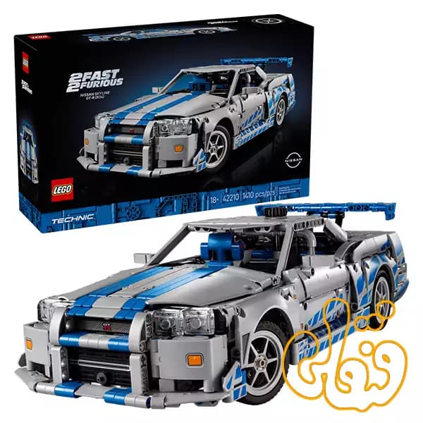 ساختنی لگو تکنیک سریع و خشن ماشین نیسان اسکای‌لاین جی‌تی‌آر 2 Fast 2 Furious Nissan Skyline GT-R (R34) 42210