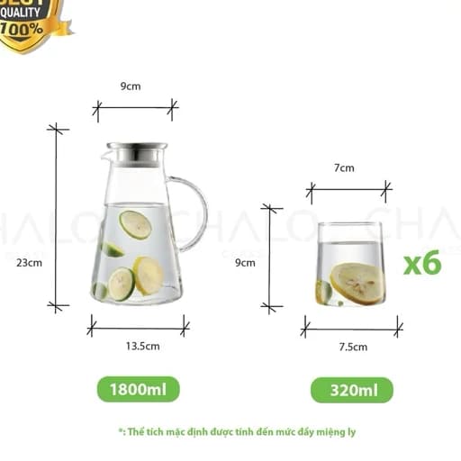 پارچ و لیوان پیرکس دلی طرح ساده مدل | DELI GPH28/L7 320ML — تصویر ۴