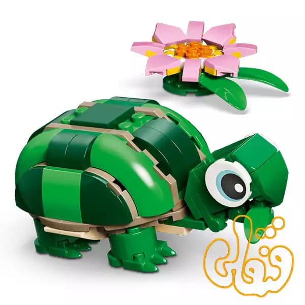 ساختنی لگو کریتور لاک‌پشت با گل نیلوفر آبی Turtle with a WaterLily 31377 — تصویر ۲
