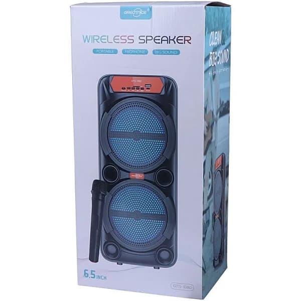 اسپیکر بلوتوثی گریت نایس GTS-1880 + میکروفون اصلی — تصویر ۴