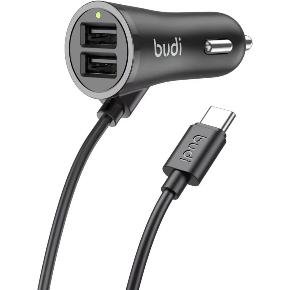 شارژر فندکی Budi CC068TB1 | شارژ سریع 17 وات خودرو با گارانتی 18 ماه (6 ماه تعویض) — تصویر ۲