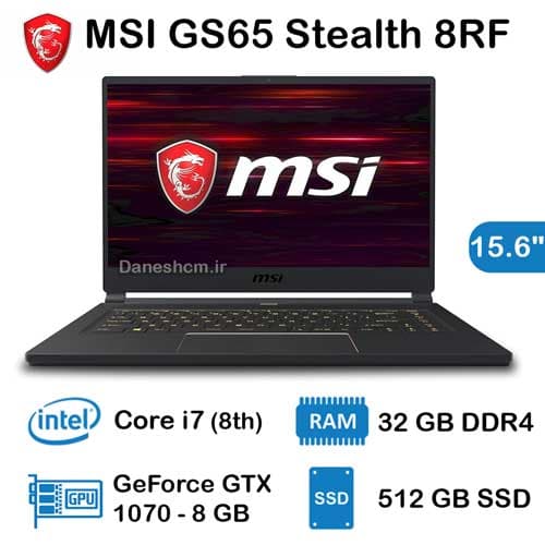 لپ تاپ استوک MSI GS65 Stealth مدل Core i7 نسل 8 گیمینگ