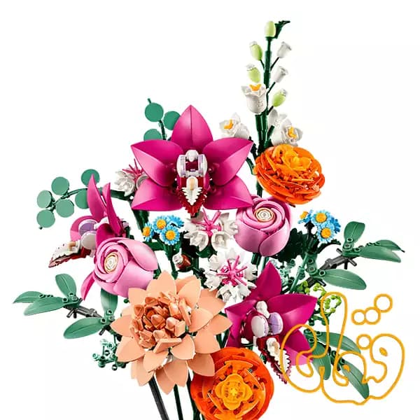 ساختنی لگو گیاه شناسی دسته گل صورتی زیبا Pretty Pink Flower Bouquet 10342 — تصویر ۲