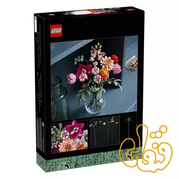 ساختنی لگو گیاه شناسی دسته گل صورتی زیبا Pretty Pink Flower Bouquet 10342 — تصویر ۵