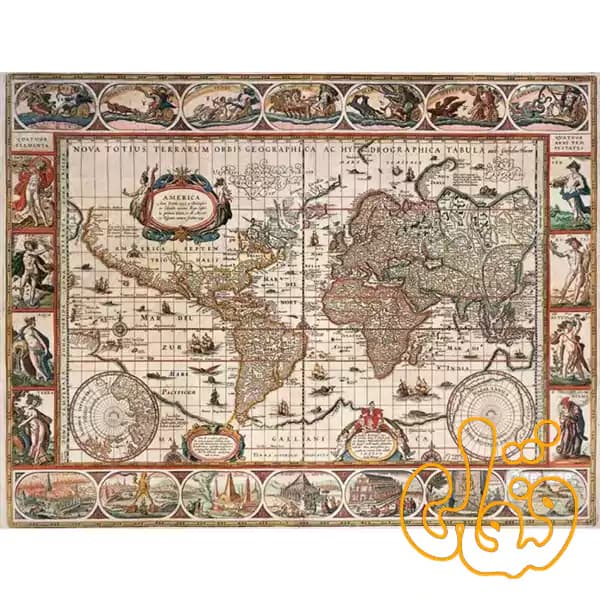 پازل 2000 قطعه نقشه جهان از سال ۱۶۵۰ میلادی رونزبرگر Map of the World from 1650 16633 — تصویر ۲