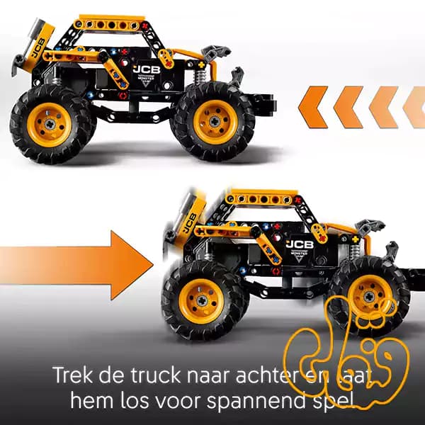 ساختنی لگو تکنیک ماشین عقب کش دیگاترون مانستر جم Monster Jam™ DIGatron™ Pull-Back 42199 — تصویر ۶
