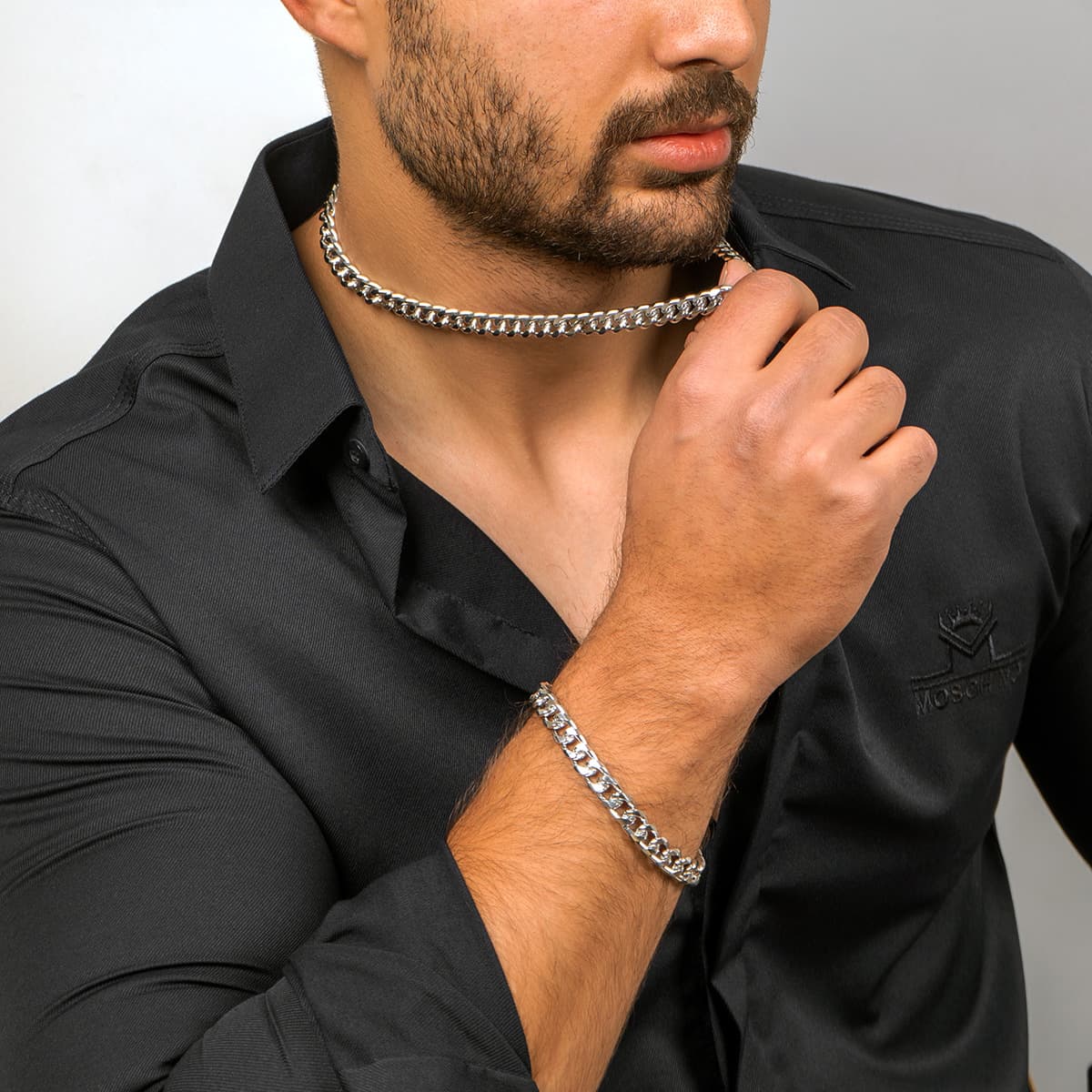 نیم ست Cartier مردانه نقره ای مدل Zoris — تصویر ۵