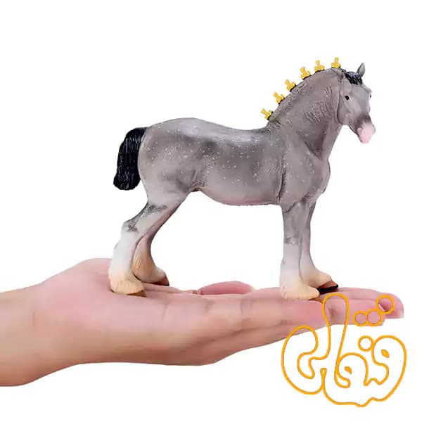 فیگور اسب شایر خاکستری خالدار موجو Shire Horse Dapple Grey 381068 — تصویر ۶