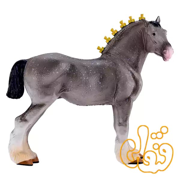فیگور اسب شایر خاکستری خالدار موجو Shire Horse Dapple Grey 381068 — تصویر ۲