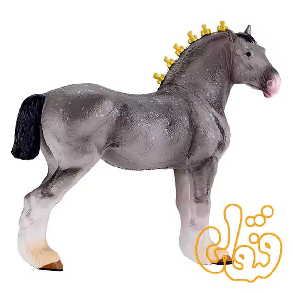 فیگور اسب شایر خاکستری خالدار موجو Shire Horse Dapple Grey 381068