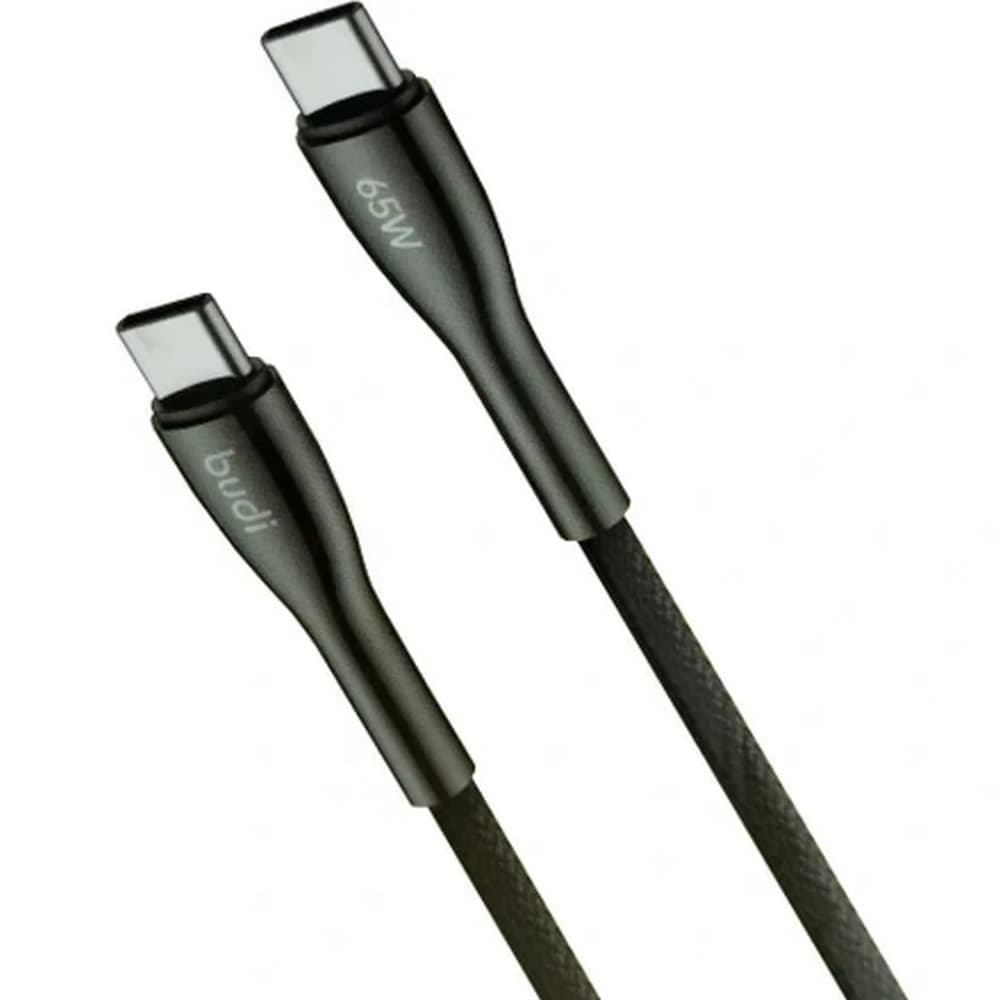 کابل USB-C بودی Budi DC129TT12B کنفی توان 65 وات طول 1/2 متر USB-C به USB-C با گارانتی 18 ماه