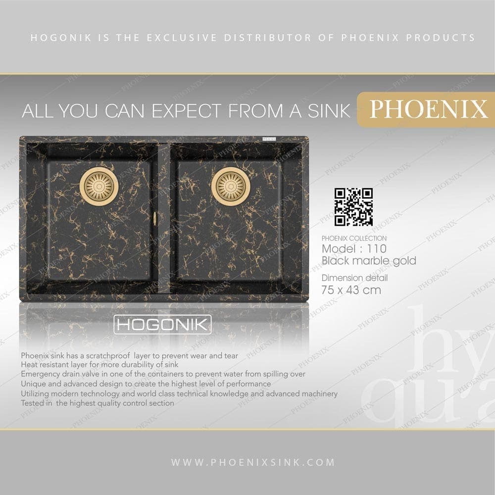 سینک گرانیتی فونیکس (PHOENIX) مدل 110 – دارای 14 رنگ — تصویر ۷