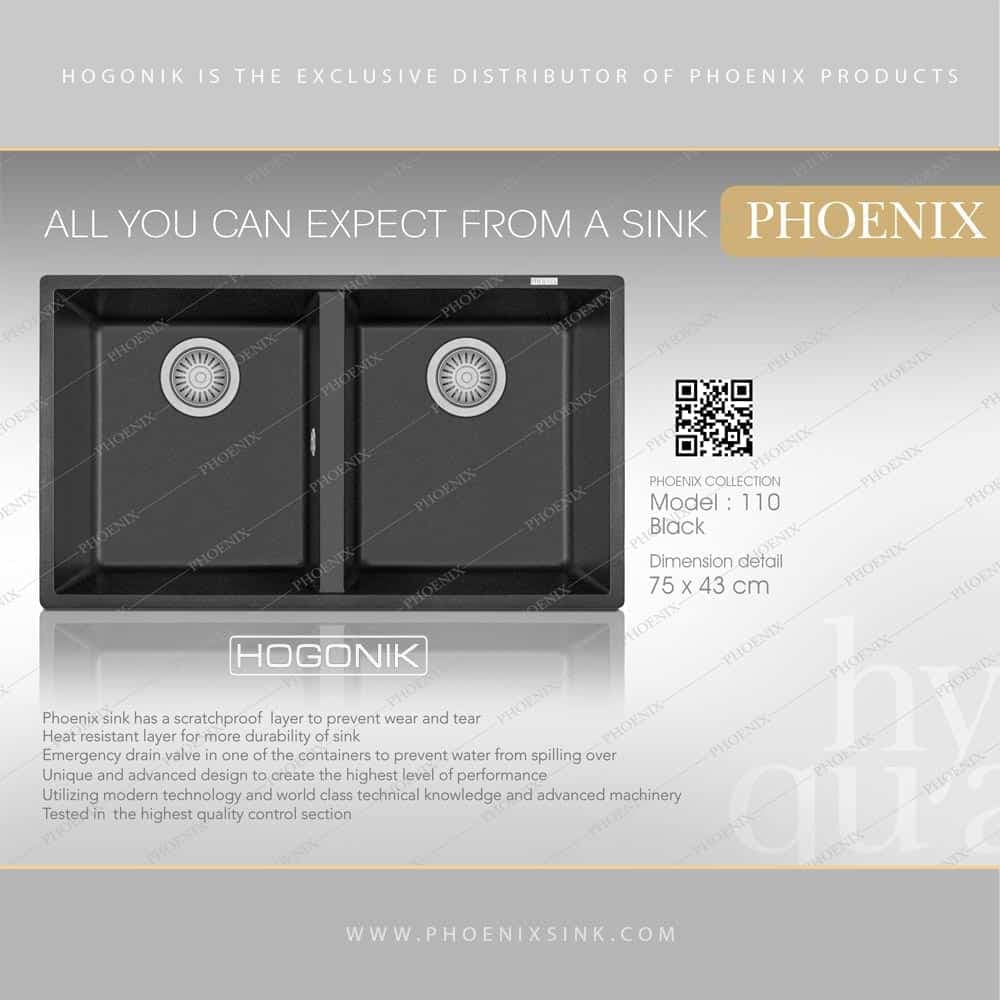 سینک گرانیتی فونیکس (PHOENIX) مدل 110 – دارای 14 رنگ — تصویر ۲